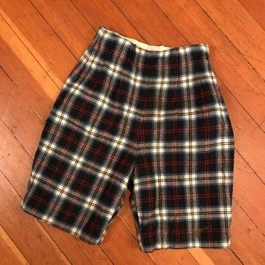 Precious High Waisted Wool Plaid Vintage Shorts
